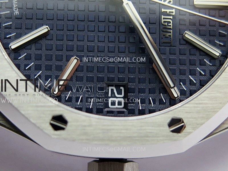 Royal Oak 41mm 15510 Free Sprung SS APSF 1:1 Best Edition Blue Textured Dial On SS Bracelet Super Clone A4302