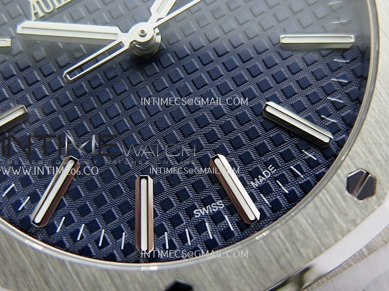 Royal Oak 41mm 15510 Free Sprung SS APSF 1:1 Best Edition Blue Textured Dial On SS Bracelet Super Clone A4302
