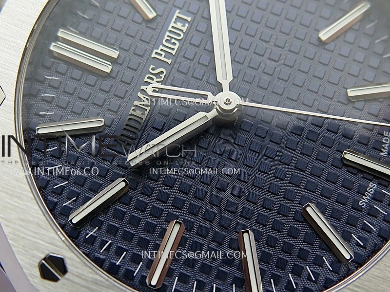 Royal Oak 41mm 15510 Free Sprung SS APSF 1:1 Best Edition Blue Textured Dial On SS Bracelet Super Clone A4302