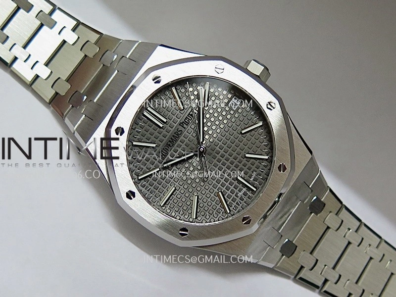 Royal Oak 41mm 15510 Free Sprung SS APSF 1:1 Best Edition Gray Textured Dial On SS Bracelet Super Clone A4302