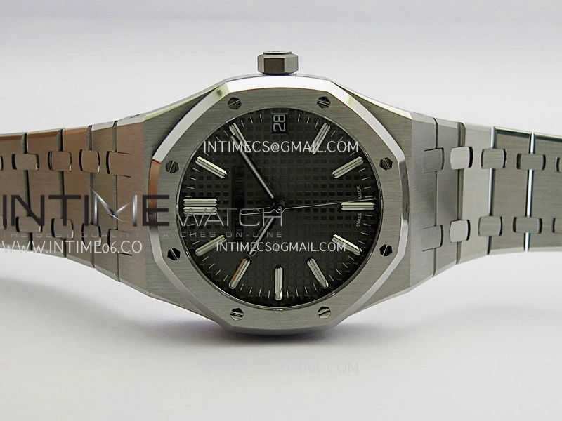 Royal Oak 41mm 15510 Free Sprung SS APSF 1:1 Best Edition Gray Textured Dial On SS Bracelet Super Clone A4302