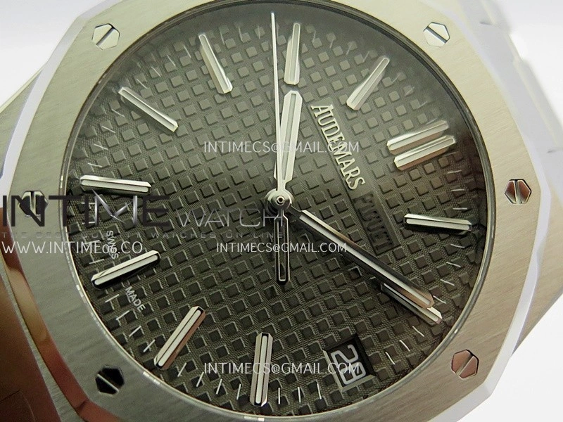 Royal Oak 41mm 15510 Free Sprung SS APSF 1:1 Best Edition Gray Textured Dial On SS Bracelet Super Clone A4302