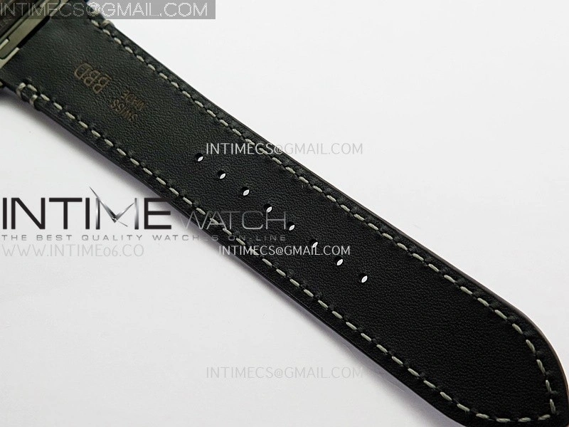 Santos Skeleton PVD RICH Factory 1:1 Best Edition Skeleton black Dial On Black Leather Strap 9612MC Super Clone