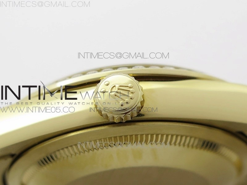 Day-Date 36 128235 YG Crystal BP Best Edition Silver Crystal Marker Dial on YG President Bracelet A2836