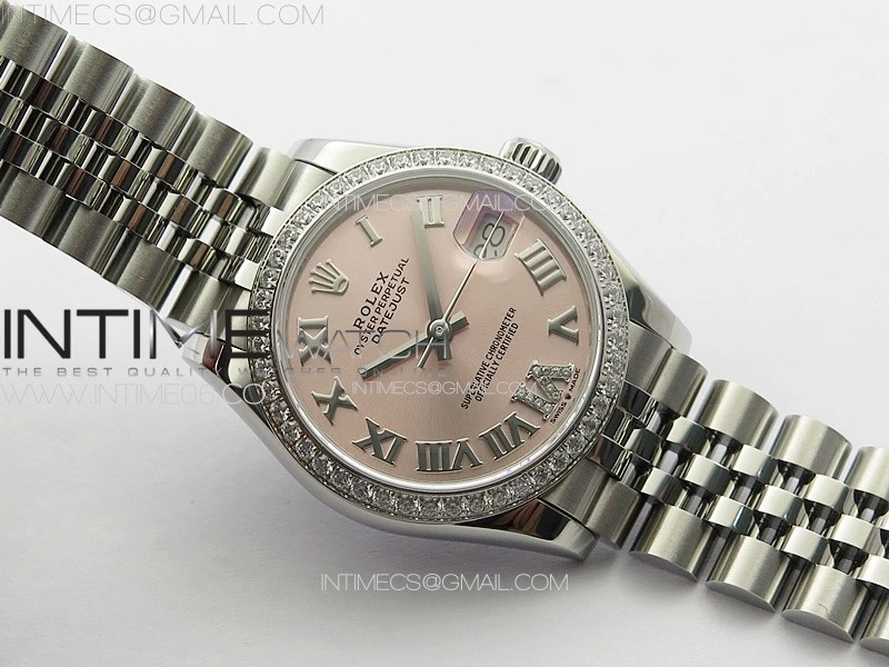 DateJust 31mm 178271 SS Crystal Bezel APSF Best Edition Pink Dial Roman Markers on Jubilee Bracelet A2824