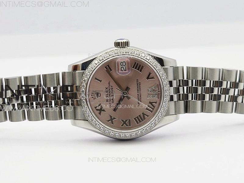 DateJust 31mm 178271 SS Crystal Bezel APSF Best Edition Pink Dial Roman Markers on Jubilee Bracelet A2824