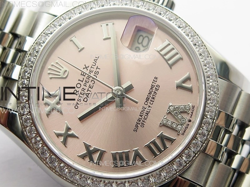 DateJust 31mm 178271 SS Crystal Bezel APSF Best Edition Pink Dial Roman Markers on Jubilee Bracelet A2824
