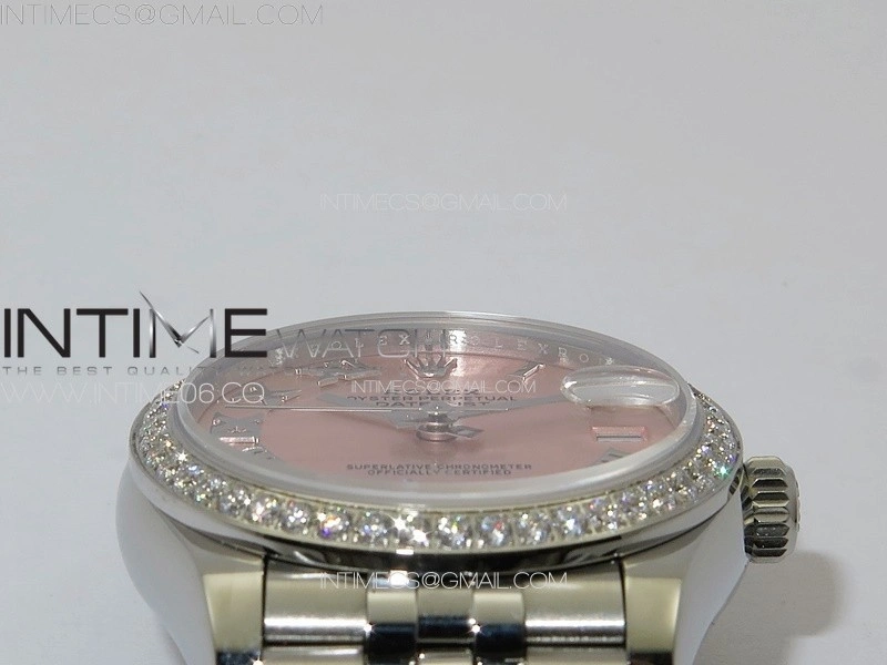 DateJust 31mm 178271 SS Crystal Bezel APSF Best Edition Pink Dial Roman Markers on Jubilee Bracelet A2824