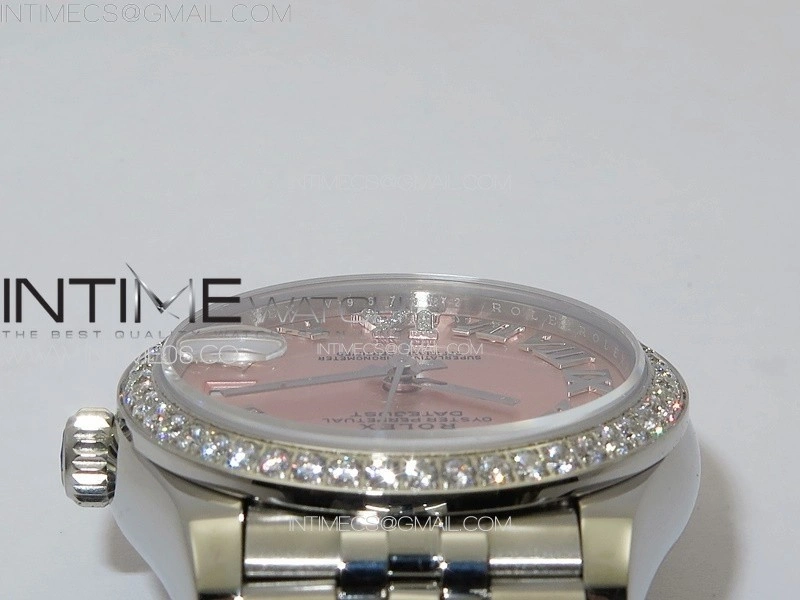 DateJust 31mm 178271 SS Crystal Bezel APSF Best Edition Pink Dial Roman Markers on Jubilee Bracelet A2824