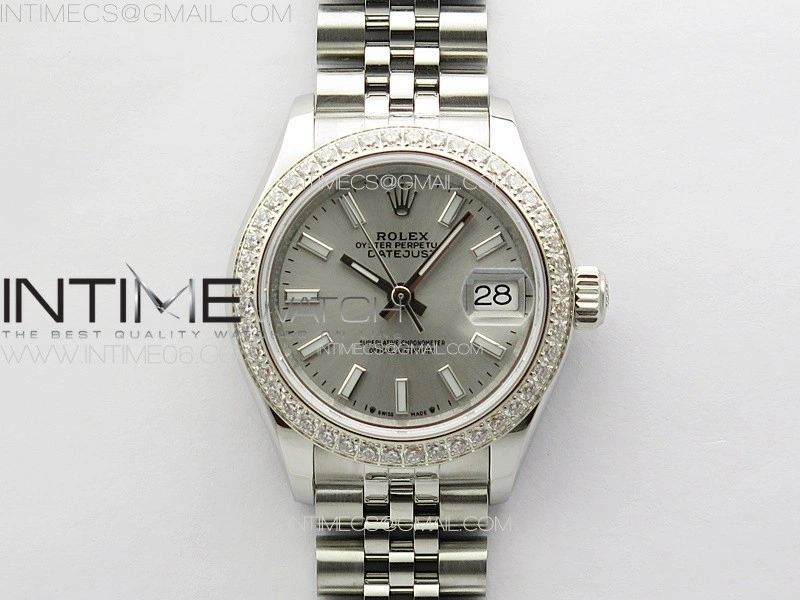 Datejust 28mm 279179 SS Crystals APSF Best Edition Silver Dial Sticks Markers on SS Jubilee Bracelet NH05