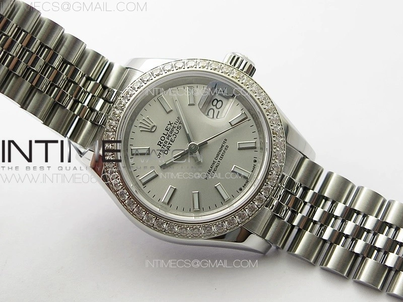 Datejust 28mm 279179 SS Crystals APSF Best Edition Silver Dial Sticks Markers on SS Jubilee Bracelet NH05