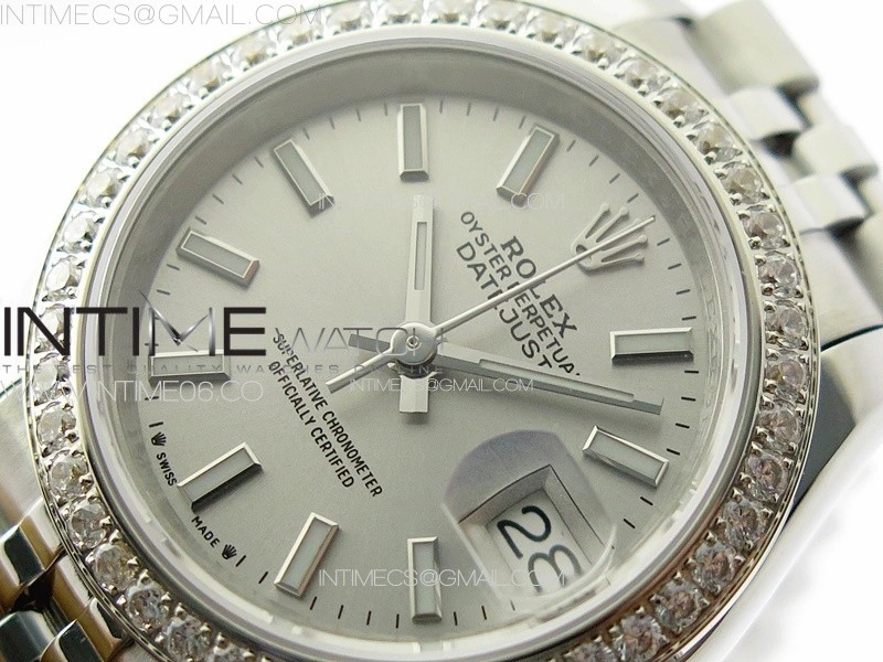 Datejust 28mm 279179 SS Crystals APSF Best Edition Silver Dial Sticks Markers on SS Jubilee Bracelet NH05