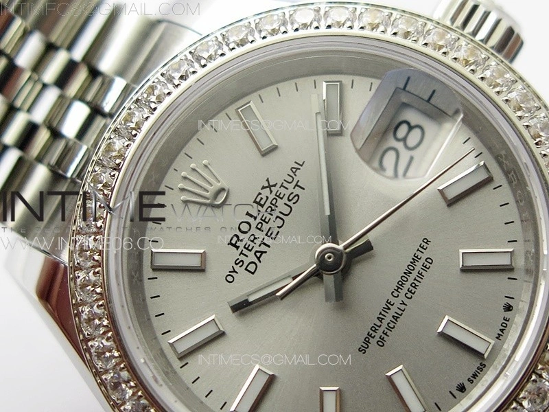 Datejust 28mm 279179 SS Crystals APSF Best Edition Silver Dial Sticks Markers on SS Jubilee Bracelet NH05