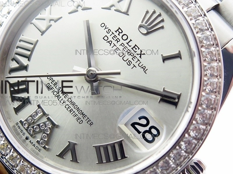 Datejust 31mm 278275 SS Crystals bezel BP Best Edition Silver Roman Markers Dial on SS President Bracelet