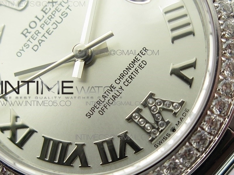 Datejust 31mm 278275 SS Crystals bezel BP Best Edition Silver Roman Markers Dial on SS President Bracelet