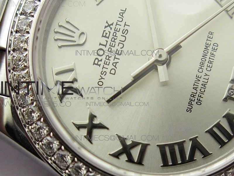 Datejust 31mm 278275 SS Crystals bezel BP Best Edition Silver Roman Markers Dial on SS President Bracelet