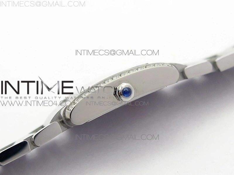 Tank Francaise Ladies 25mm Dia Bezel SS 8848F 1:1 Best Edition Ivory Dial on SS Bracelet Ronda Quartz