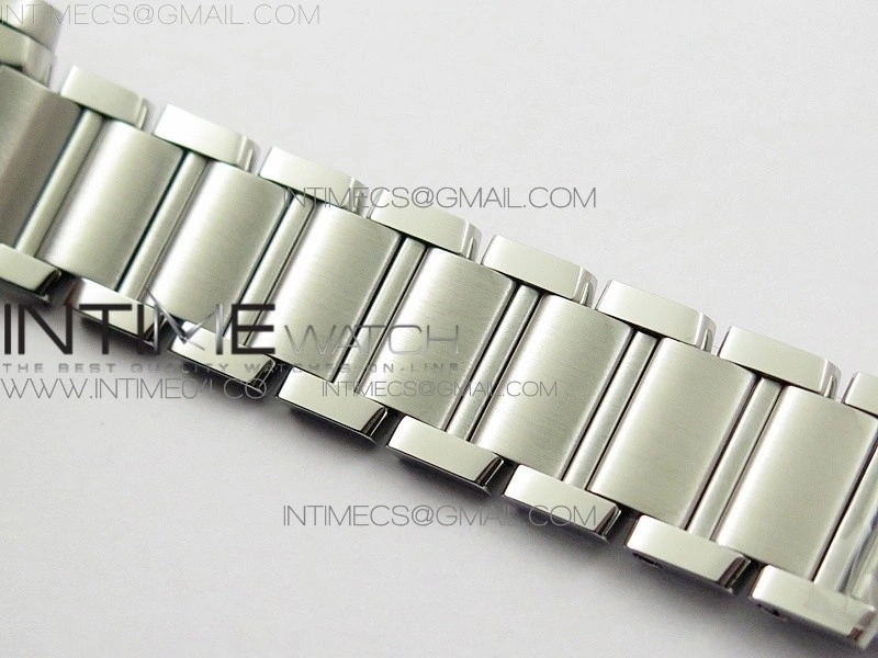 Tank Francaise Ladies 25mm Dia Bezel SS 8848F 1:1 Best Edition Ivory Dial on SS Bracelet Ronda Quartz