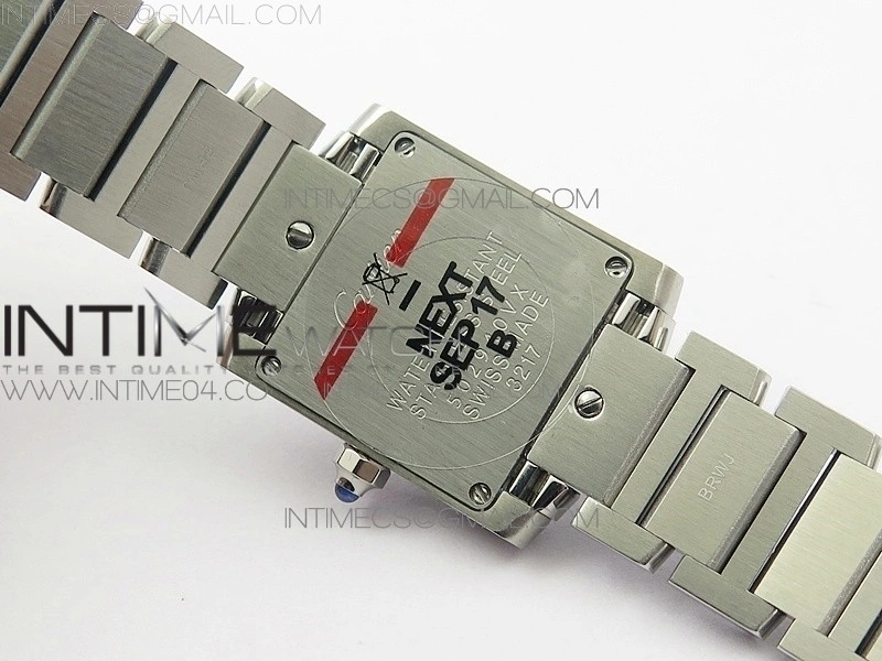 Tank Francaise Ladies 25mm Dia Bezel SS 8848F 1:1 Best Edition Ivory Dial on SS Bracelet Ronda Quartz