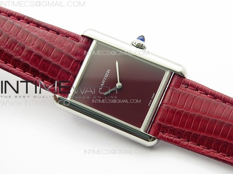 Tank Louis Ladies 25mm SS 8848F 1:1 Best Edition Red Dial on Red Croco Leather Strap Ronda Quartz