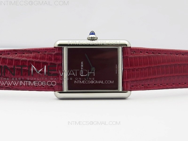 Tank Louis Ladies 25mm SS 8848F 1:1 Best Edition Red Dial on Red Croco Leather Strap Ronda Quartz