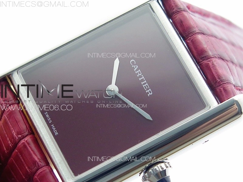 Tank Louis Ladies 25mm SS 8848F 1:1 Best Edition Red Dial on Red Croco Leather Strap Ronda Quartz