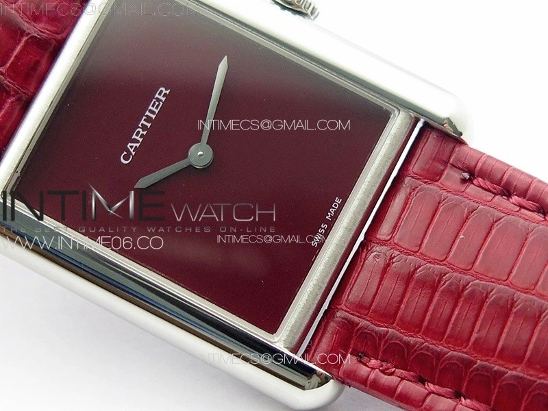 Tank Louis Ladies 25mm SS 8848F 1:1 Best Edition Red Dial on Red Croco Leather Strap Ronda Quartz