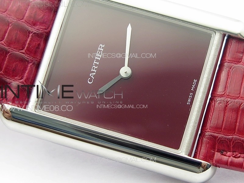 Tank Louis Ladies 25mm SS 8848F 1:1 Best Edition Red Dial on Red Croco Leather Strap Ronda Quartz