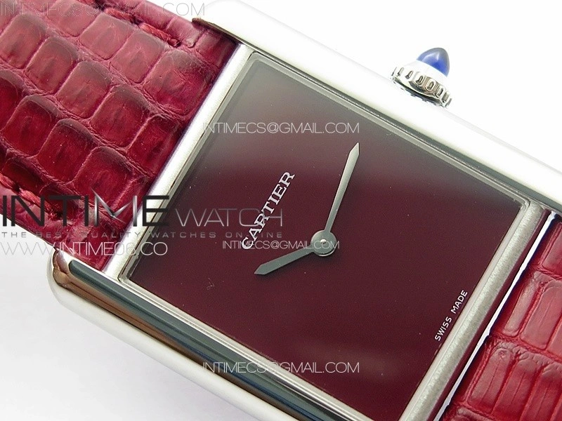 Tank Louis Ladies 25mm SS 8848F 1:1 Best Edition Red Dial on Red Croco Leather Strap Ronda Quartz