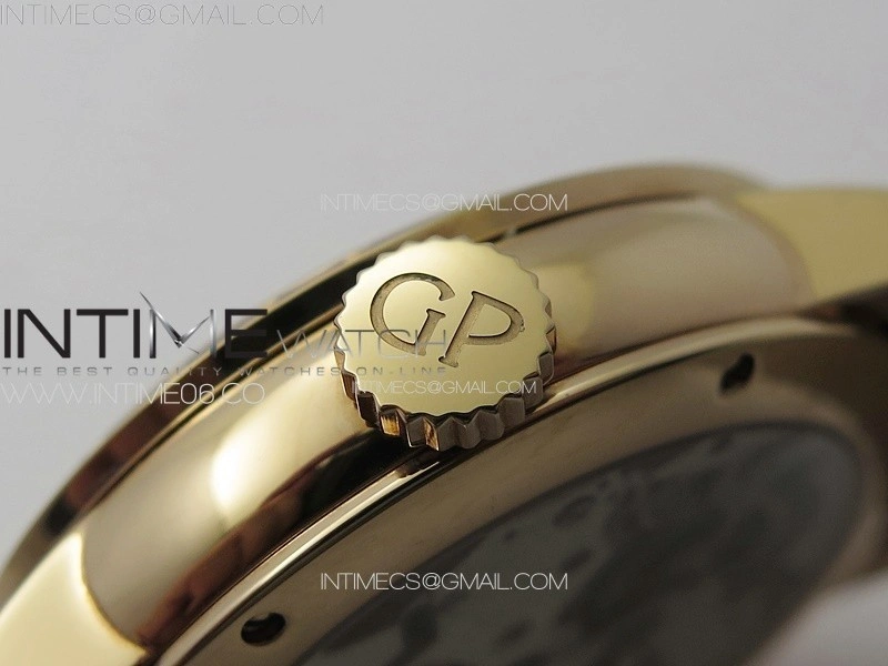 GP Bridges 41mm Tourbillon RG T Crystal YSF Best Edition White Dial on Black Leather Strap