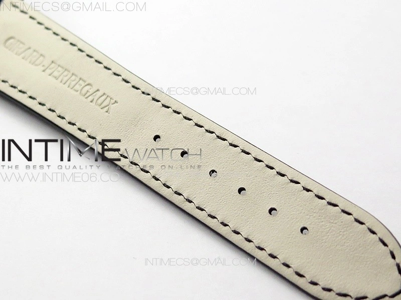 GP Bridges 41mm Tourbillon RG T Crystal YSF Best Edition White Dial on Black Leather Strap