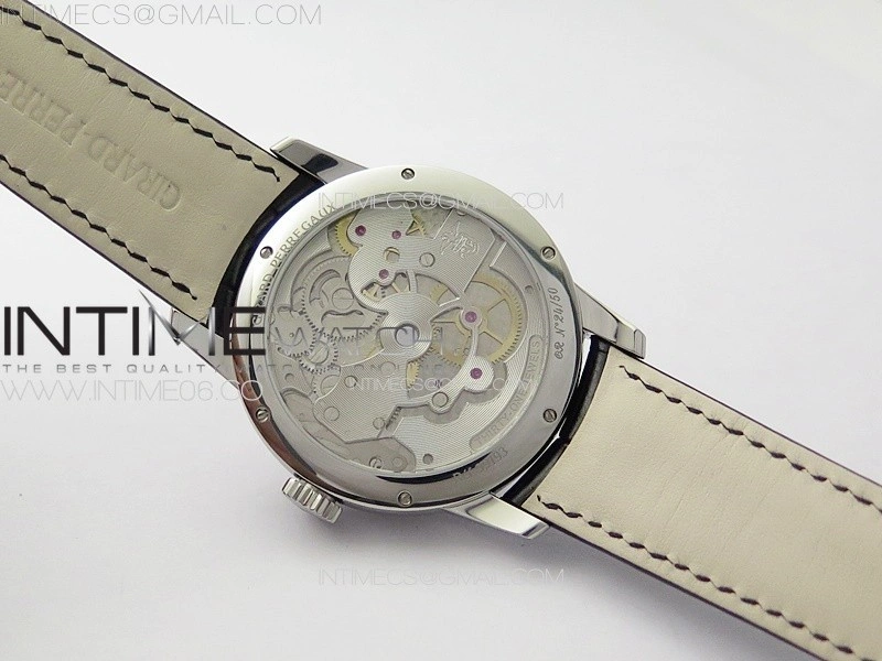 GP Bridges 41mm Tourbillon SS T Crystal YSF Best Edition White Dial on Black Leather Strap