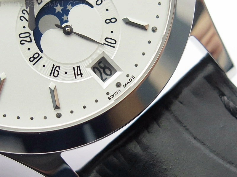 Annual Calendar Complications 5396 SS GRF Best Edition White Dial Sticks Markers on Black leather strap A324