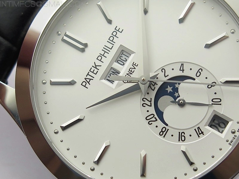 Annual Calendar Complications 5396 SS GRF Best Edition White Dial Sticks Markers on Black leather strap A324