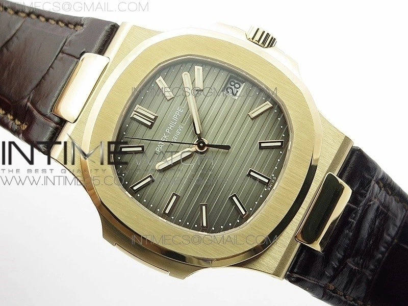 Nautilus 5711 1R PPF V4 1:1 Best Edition Brown Textured Dial on Brown Leather Strap 324CS