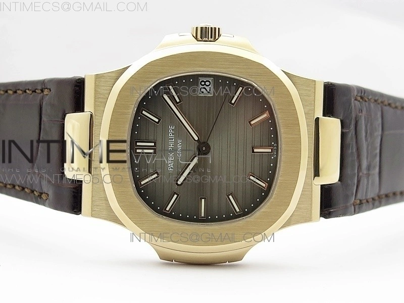Nautilus 5711 1R PPF V4 1:1 Best Edition Brown Textured Dial on Brown Leather Strap 324CS