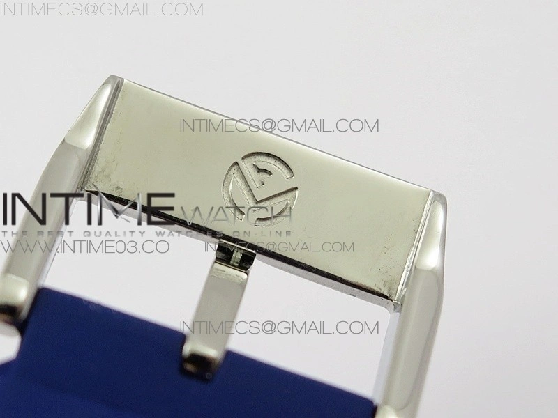 Vanguard V45 SS Full Diamonds ABF Best Edition Blue Textured Dial Diamonds Markers on Blue Gummy Strap A2824