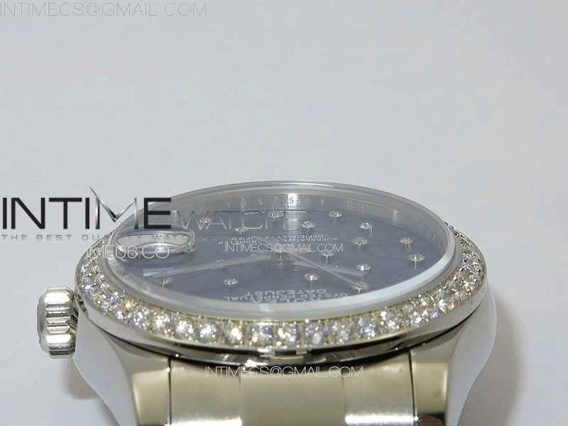 DateJust 31mm 72610 Crystals Bezel SS APSF Best Edition Blue Flowers Crystals Dial on Oyster Bracelet A2824