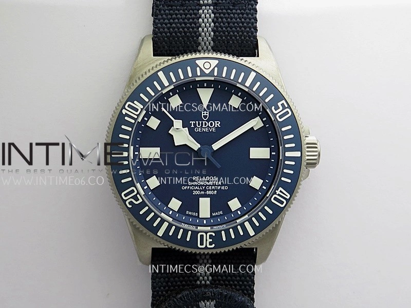 Pelagos FXD Blue Ceramic Bezel Ti B12 1:1 V4 Best Edition Blue Dial On Blue Nylon Strap