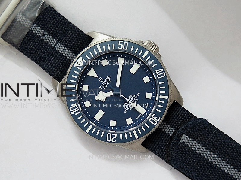 Pelagos FXD Blue Ceramic Bezel Ti B12 1:1 V4 Best Edition Blue Dial On Blue Nylon Strap