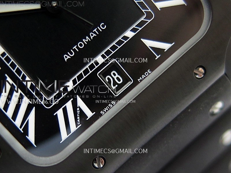 Santos de Cartier 40mm PVD BVF 1:1 Best Edition Black Dial on Rubber Strap MIYOTA 9019