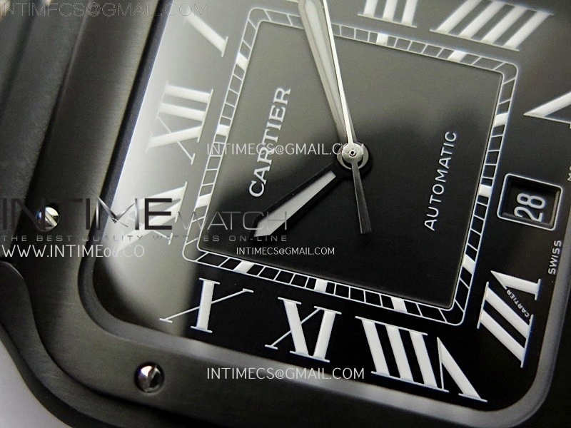 Santos de Cartier 40mm PVD BVF 1:1 Best Edition Black Dial on Rubber Strap MIYOTA 9019