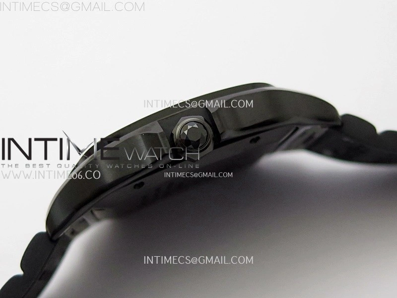 Santos de Cartier 40mm PVD BVF 1:1 Best Edition Black Dial on Rubber Strap MIYOTA 9019