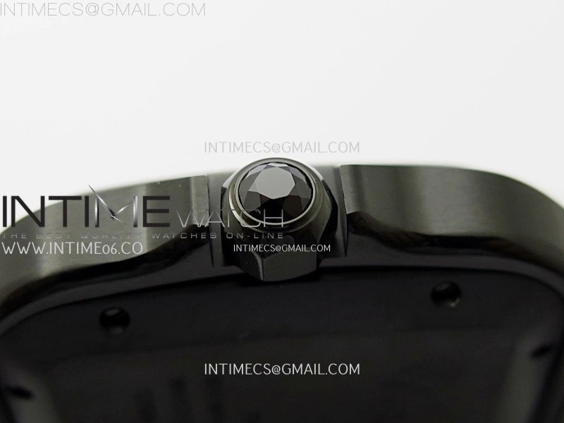 Santos de Cartier 40mm PVD BVF 1:1 Best Edition Black Dial on Rubber Strap MIYOTA 9019