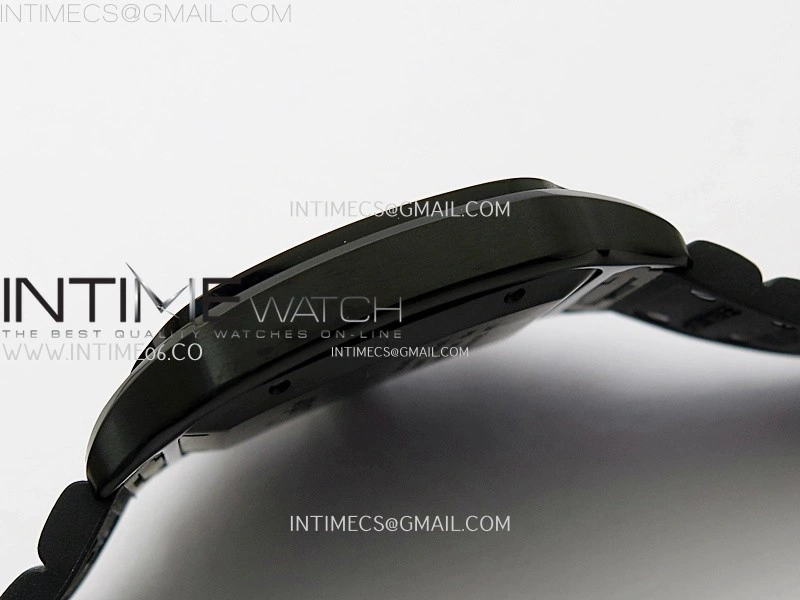 Santos de Cartier 40mm PVD BVF 1:1 Best Edition Black Dial on Rubber Strap MIYOTA 9019