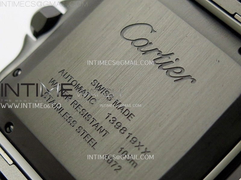 Santos de Cartier 40mm PVD BVF 1:1 Best Edition Black Dial on Rubber Strap MIYOTA 9019