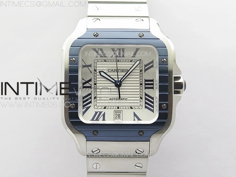 Santos de Cartier 40mm SS Cer GF 1:1 Best Edition White Dial on SS Bracelet MIYOTA 9015