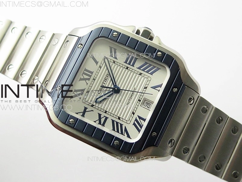 Santos de Cartier 40mm SS Cer GF 1:1 Best Edition White Dial on SS Bracelet MIYOTA 9015