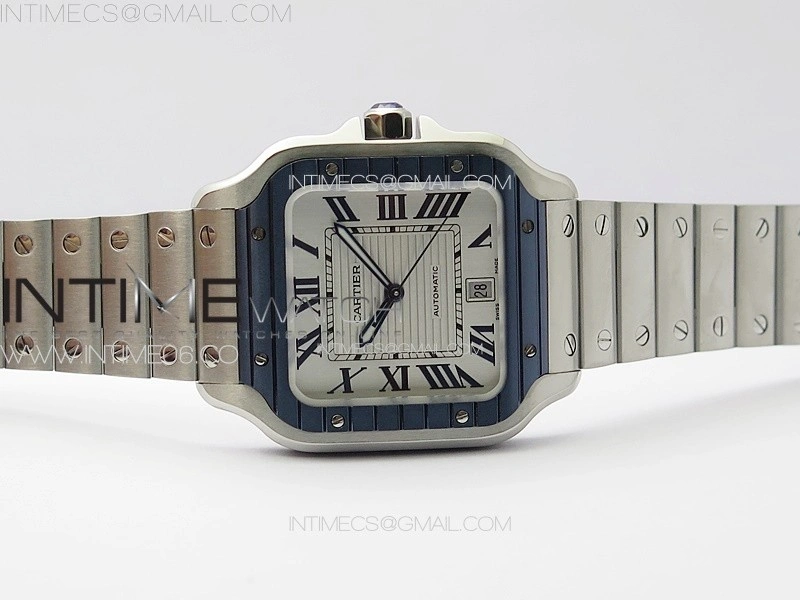 Santos de Cartier 40mm SS Cer GF 1:1 Best Edition White Dial on SS Bracelet MIYOTA 9015