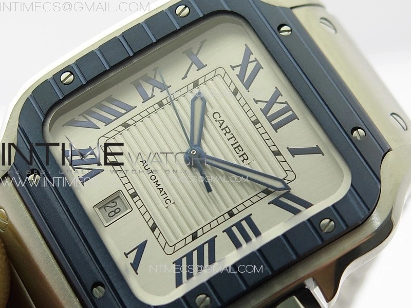 Santos de Cartier 40mm SS Cer GF 1:1 Best Edition White Dial on SS Bracelet MIYOTA 9015